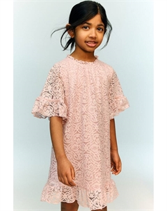 Кружевное платье с воланами, розовый H&m