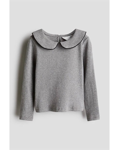 Рубашка из джерси с воротником, серый H&m