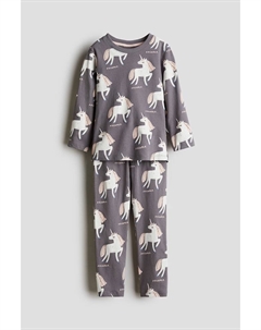 Пижама из хлопка с принтом, мультиколор H&m