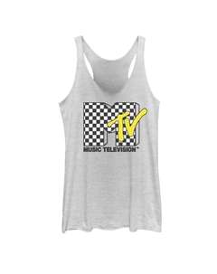 Юниорская майка MTV сине-желтого цвета с клетчатым логотипом Licensed character