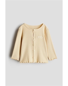 Рубашка из джерси с пуговицами, бежевый H&m