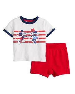 Комплект из футболки и шорт в полоску для мальчика Disney's Mickey Mouse от Jumping beans