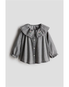 Джинсовая блузка с воротником Питер Пэн, мультиколор H&m