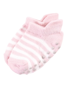 Носки из органического хлопка для малышей и девочек-подростков с нескользящим захватом для защиты от падения, розово-черные Touched by nature
