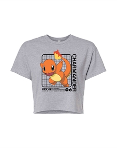 Укороченная футболка для подростков Pokemon Charmander, серый Licensed character