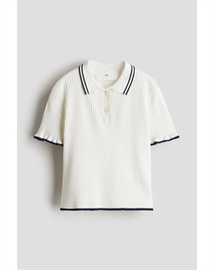 Рубашка в рубчик с воротником, белый H&m