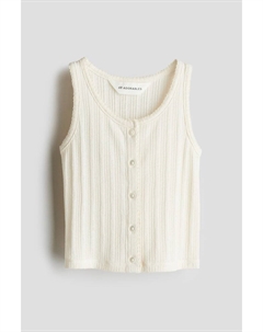 Майка из джерси с ажурным узором, бежевый H&m