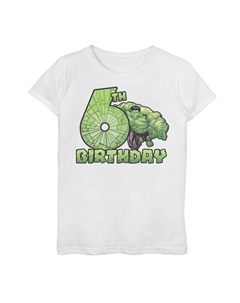 Футболка с рисунком на 6-й день рождения для девочек 7–16 лет « Avengers Hulk Smash» Marvel