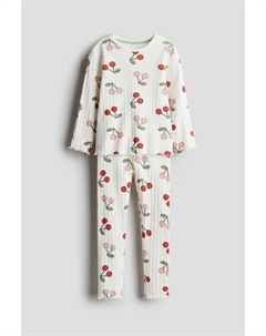 Пижама из хлопка в рубчик, мультиколор H&m