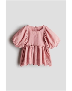 Блузка с вышивкой ришелье, розовый H&m