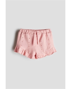Шорты из джерси с вышивкой ришелье, розовый H&m