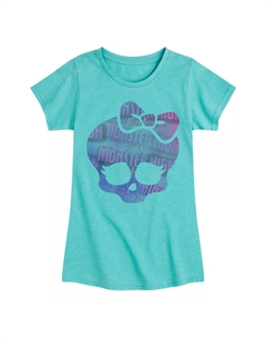 Футболка с рисунком черепа для девочек 7–16 лет Monster High: The Movie Skull, синий Licensed character