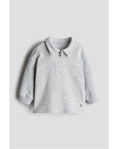 Рубашка поло с застежкой-молнией, серый H&m