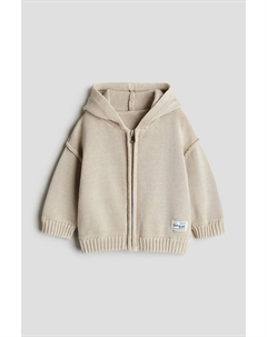 Хлопчатобумажная трикотажная куртка с капюшоном, бежевый H&m