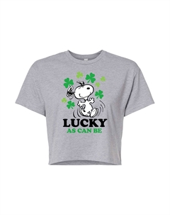 Укороченная футболка Juniors' Peanuts Lucky As Can Be, серый Licensed character