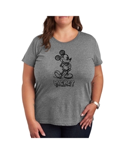 Футболка Missy Plus Size с рисунком Микки Диснея, серый Licensed character