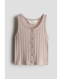 Майка из джерси с ажурным узором, бежевый H&m