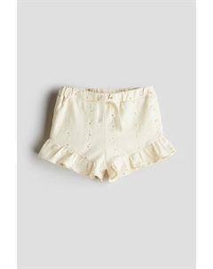 Шорты из джерси с вышивкой ришелье, бежевый H&m