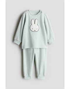 Пижама из велюра с рисунком, мультиколор H&m