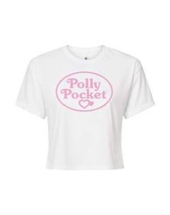 Розовая укороченная футболка с логотипом Polly Pocket для юниоров, белый Licensed character
