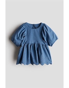 Блузка с вышивкой ришелье, синий H&m