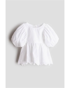 Блузка с вышивкой ришелье, белый H&m