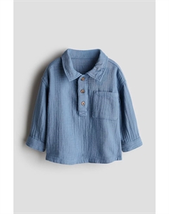 Рубашка из хлопкового муслина, синий H&m