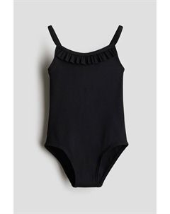 Купальник с воланами, черный H&m