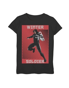Футболка с плакатом «Зимний солдат » для девочек 7–16 лет в полутонах в стиле поп-арт Marvel