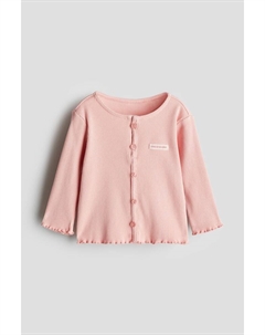 Рубашка из джерси с пуговицами, розовый H&m