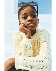 Кардиган ажурной вязки, желтый H&m