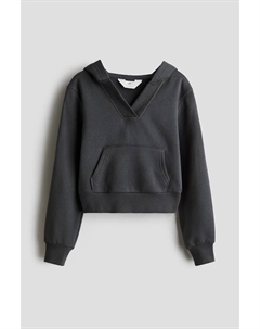 Толстовка с капюшоном и V-образным вырезом, серый H&m