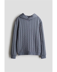 Толстовка с капюшоном с узором «косы», синий H&m