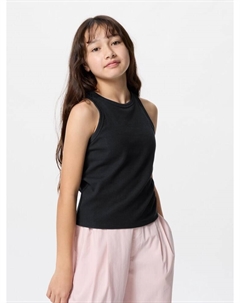 Майка с чашечками в рубчик, цвет 09 черный Uniqlo