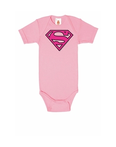 Детское боди DC - Супермен - Розовый логотип, светло-розовый Logoshirt