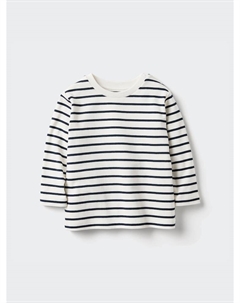 Кофта детская с круглым вырезом в полоску, цвет 69 синий Uniqlo