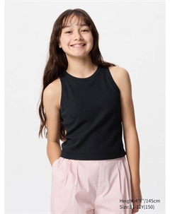 Майка женская в рубчик, цвет 09 черный Uniqlo