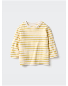 Кофта детская с круглым вырезом в полоску, цвет 45 желтый Uniqlo