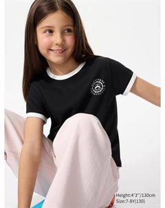 Футболка в рубчик, цвет 09 черный Uniqlo