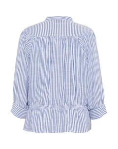 Блузка с завязками и складками, цвет 1045 White/med Blue Polo sylt