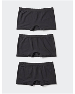 Бесшовные трусы для девочек Airism 3 пары, цвет 09 черный Uniqlo