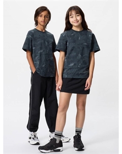 Футболка с круглым вырезом dry-ex с принтом, цвет 08 серый Uniqlo