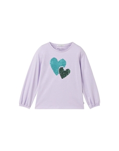 Лонгслив Shirt, светло-фиолетовый Tom tailor