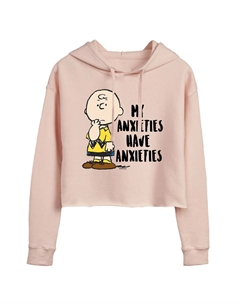 Худи с рисунком Peanuts Anxiety Juniors, розовый Licensed character