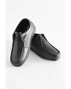 Кожаные туфли на шнуровке для школы, черный Next