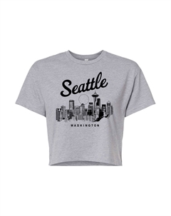 Укороченная футболка с рисунком Seattle для юниоров, серый Licensed character