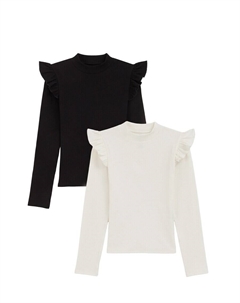 Лонгслив Shirt, черный/белый We fashion