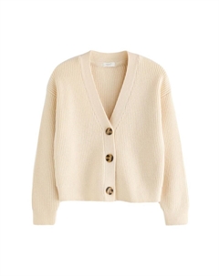 Вязаный кардиган Knit Cardigan, экрю Next