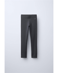 Леггинсы в рубчик с этикеткой, светло-серый Zara