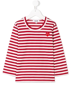 Топ в бретонскую полоску с принтом сердца, красный Comme des garcons